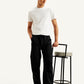 Men's Black Cargo Fit Trousers - Styleshot View