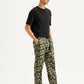 Men's Olive Regular Fit Cargo Trousers - Side View