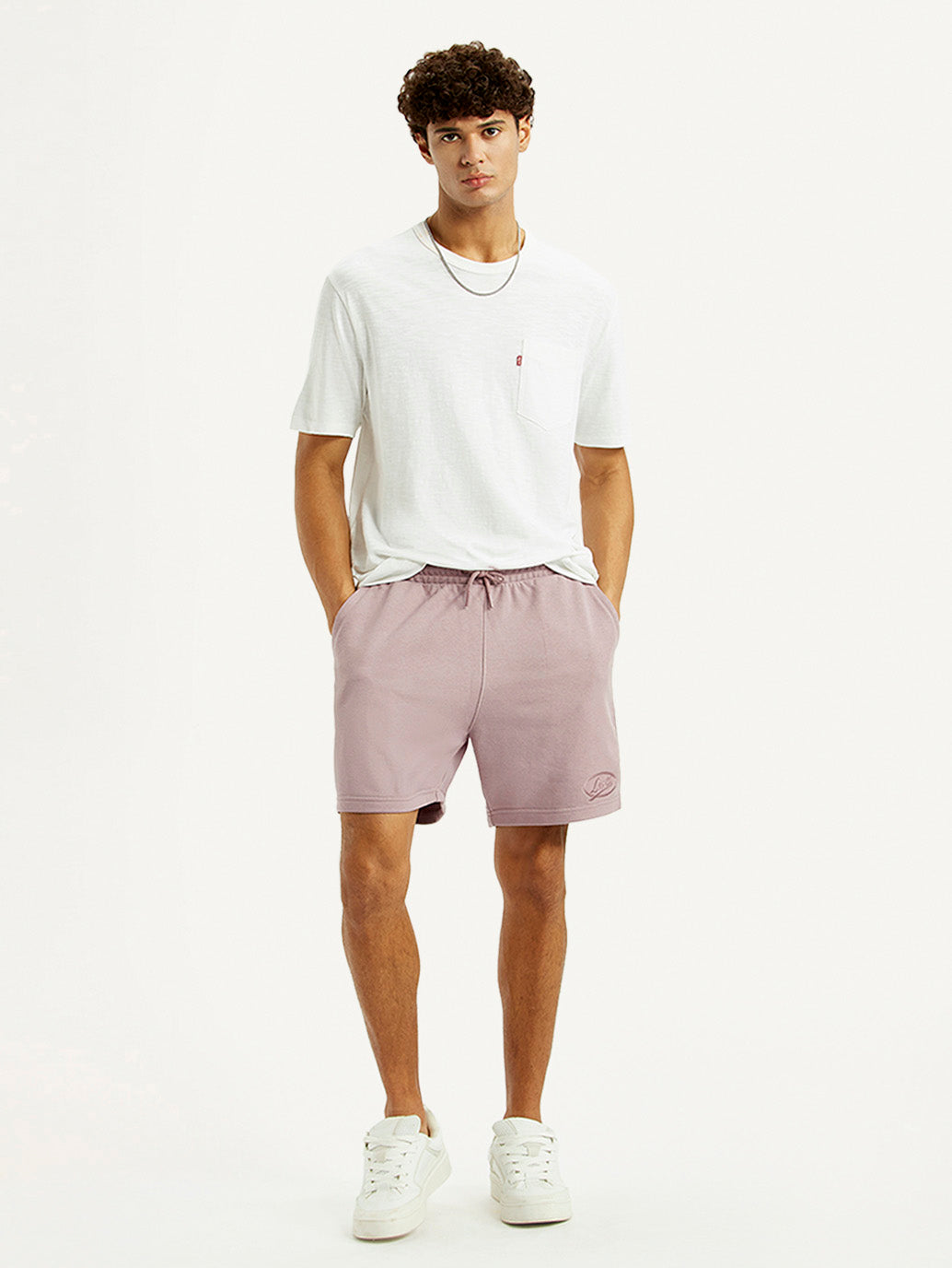 Men's Light Pink Regular Fit Shorts