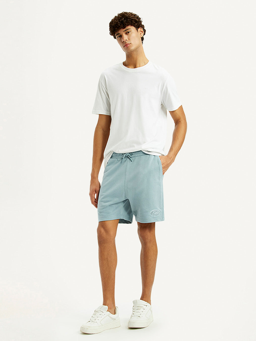 Men's Light Blue Regular Fit Shorts