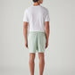 Men's Light Green Regular Fit Mid Rise Shorts - Back View