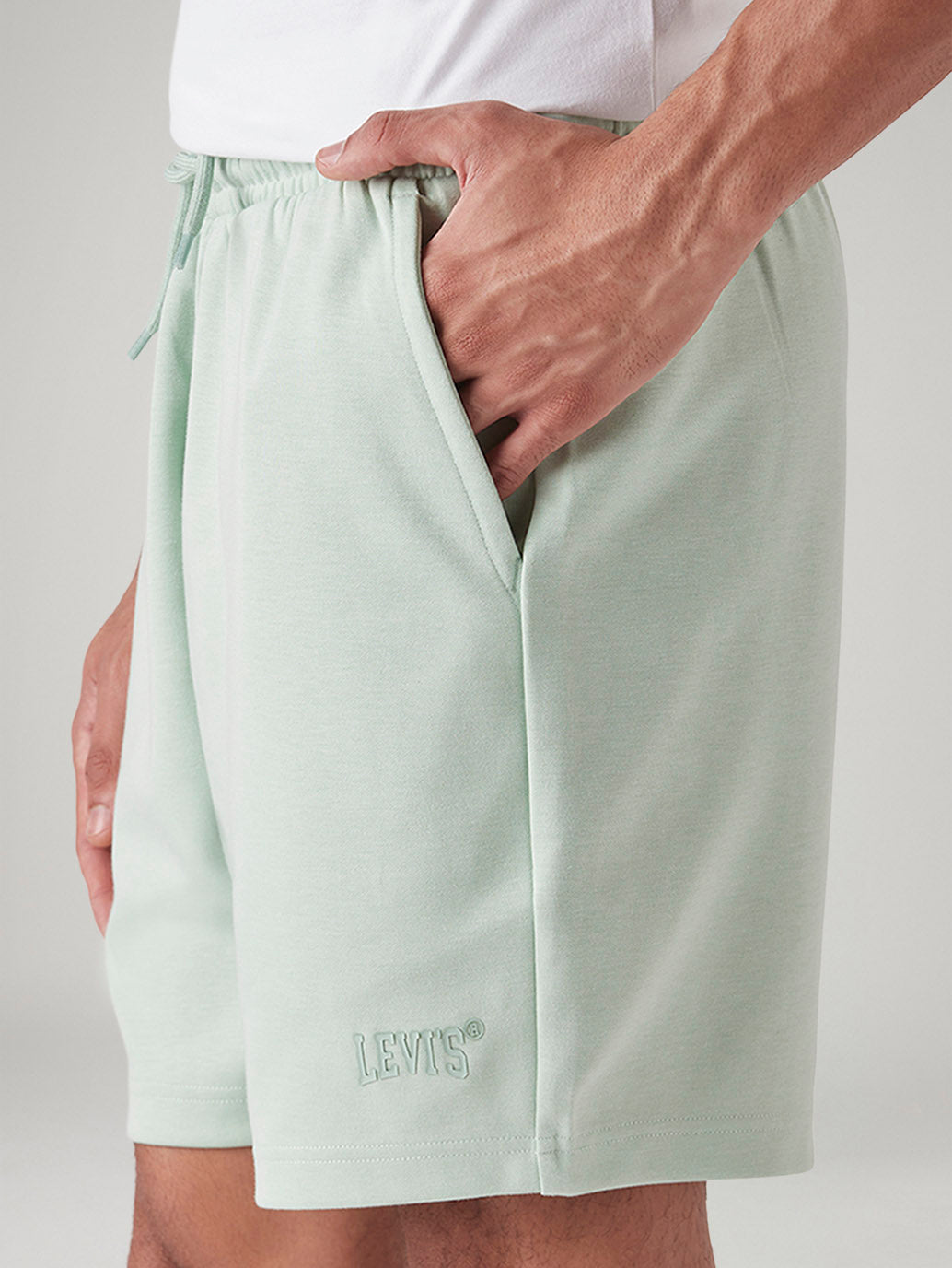 Men's Light Green Regular Fit Mid Rise Shorts - 20 View