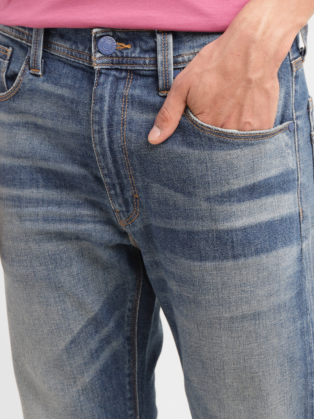 Men's 513 Blue Slim Straight Fit Mid Rise Jeans - 8da047dd-b148-43ac-a68f-c342cef8e07d View