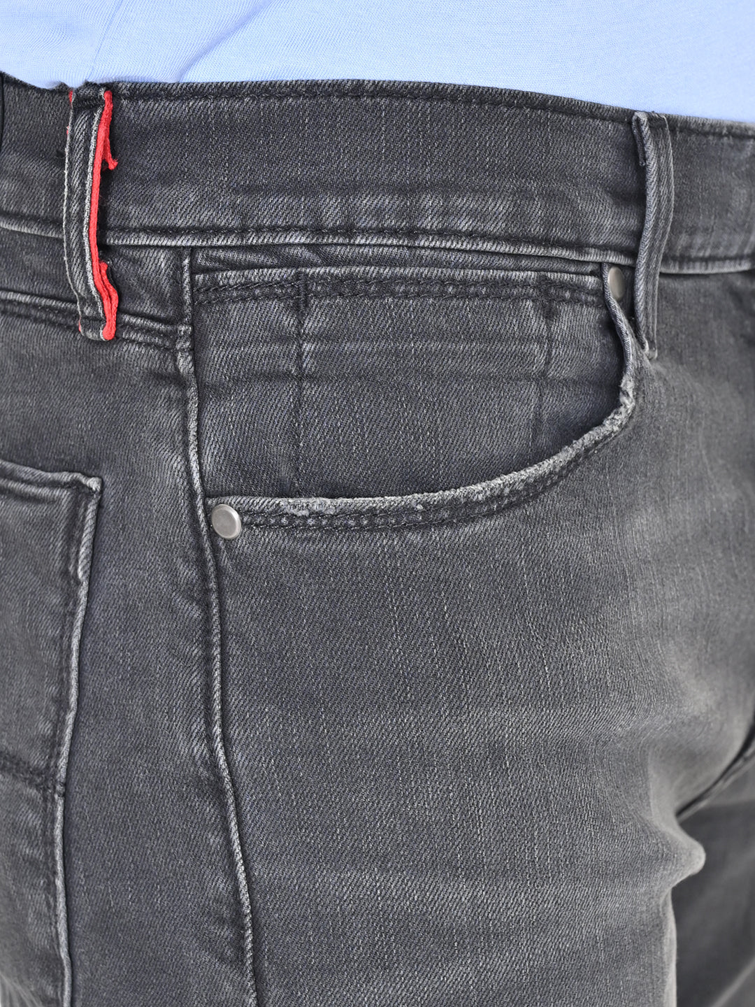 Men's Redloop 513 Grey Slim Straight Fit Mid Rise Jeans - 6 View