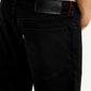 Men's Redloop 513 Black Slim Straight Fit Mid Rise Jeans - Detail View