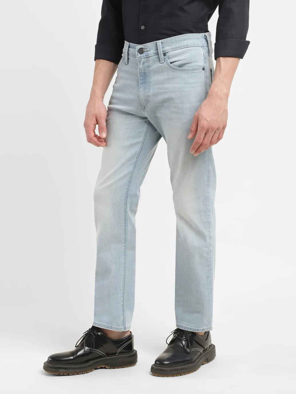 Men's Redloop 513 Blue Slim Straight Fit Mid Rise Jeans - 5254b3aa-6f79-4d79-b4f1-e155dffa6c82 View