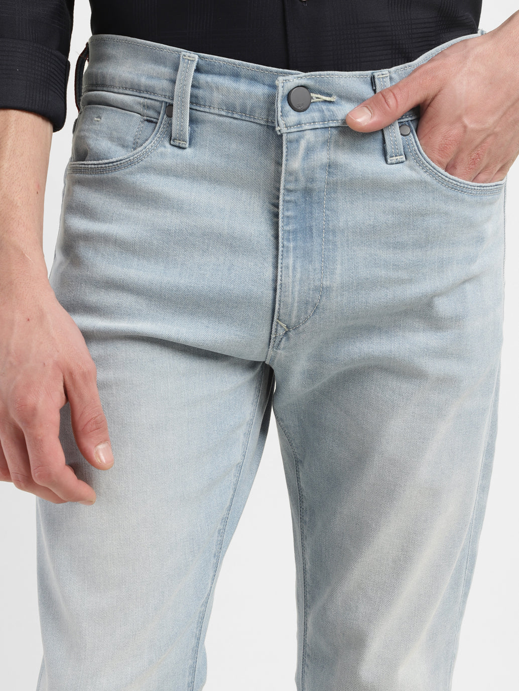 Men's Redloop 513 Blue Slim Straight Fit Mid Rise Jeans - 283480a7-7c63-4883-a17f-dbaab4e04fa0 View