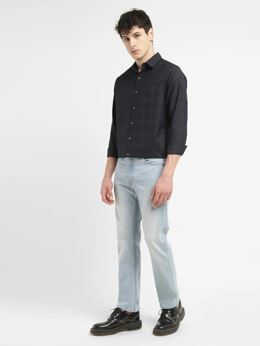 Men's Redloop 513 Blue Slim Straight Fit Mid Rise Jeans - 35e1f220-64ce-496b-9f55-3b27c9fba0da View