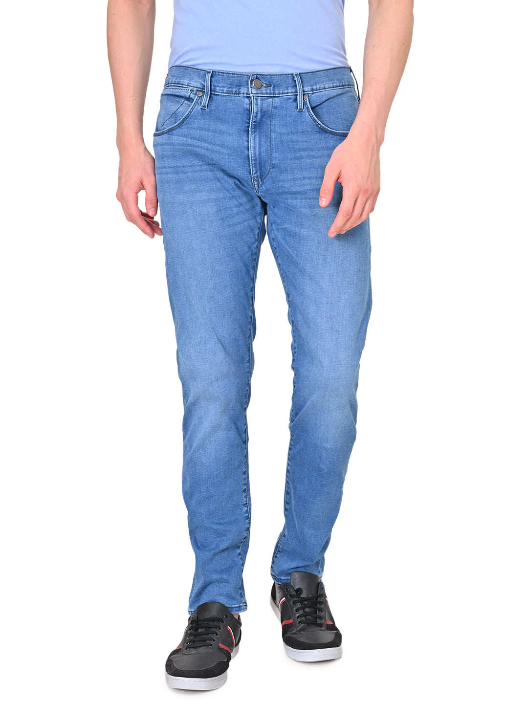 Men's Redloop 512 Blue Slim Tapered Fit Mid Rise Jeans - 1 View
