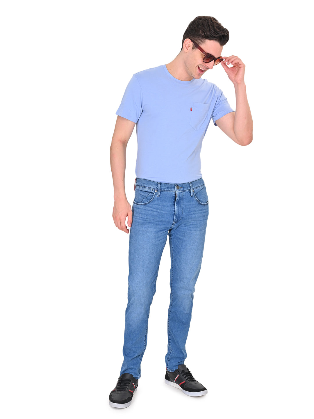 Men's Redloop 512 Blue Slim Tapered Fit Mid Rise Jeans - 4 View
