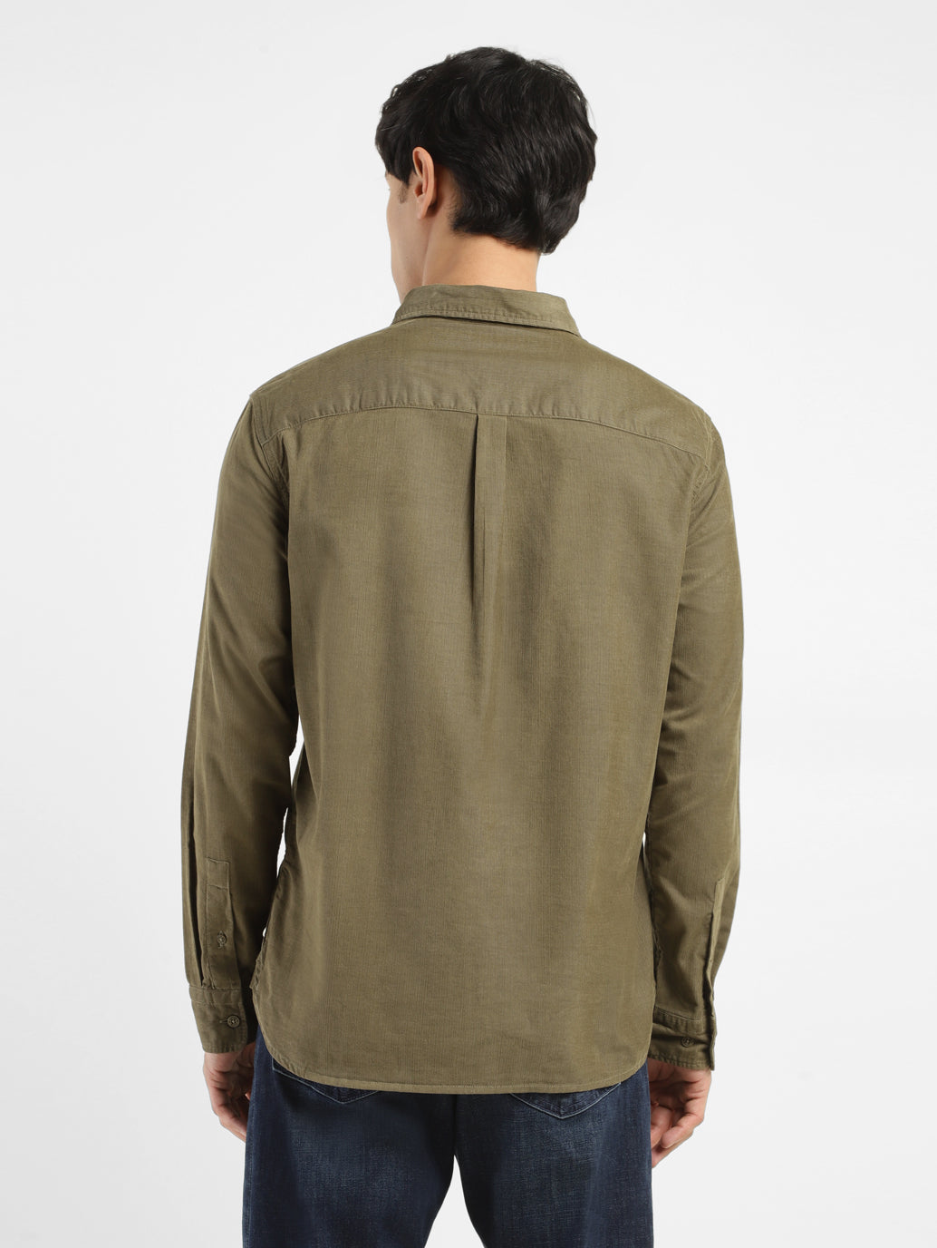 Men's Solid Slim Fit Corduroy Shirt - 2cd7c6b8-d03a-4855-8d6b-e7d572f1841f View