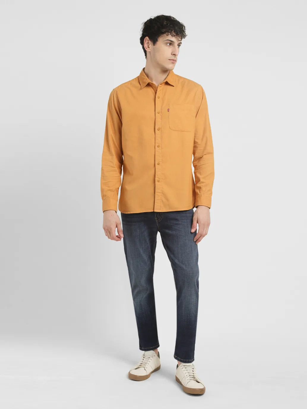 Men's Solid Slim Fit Corduroy Shirt - b0eab0d1-62a3-4eb3-9203-85b3e3adae72 View