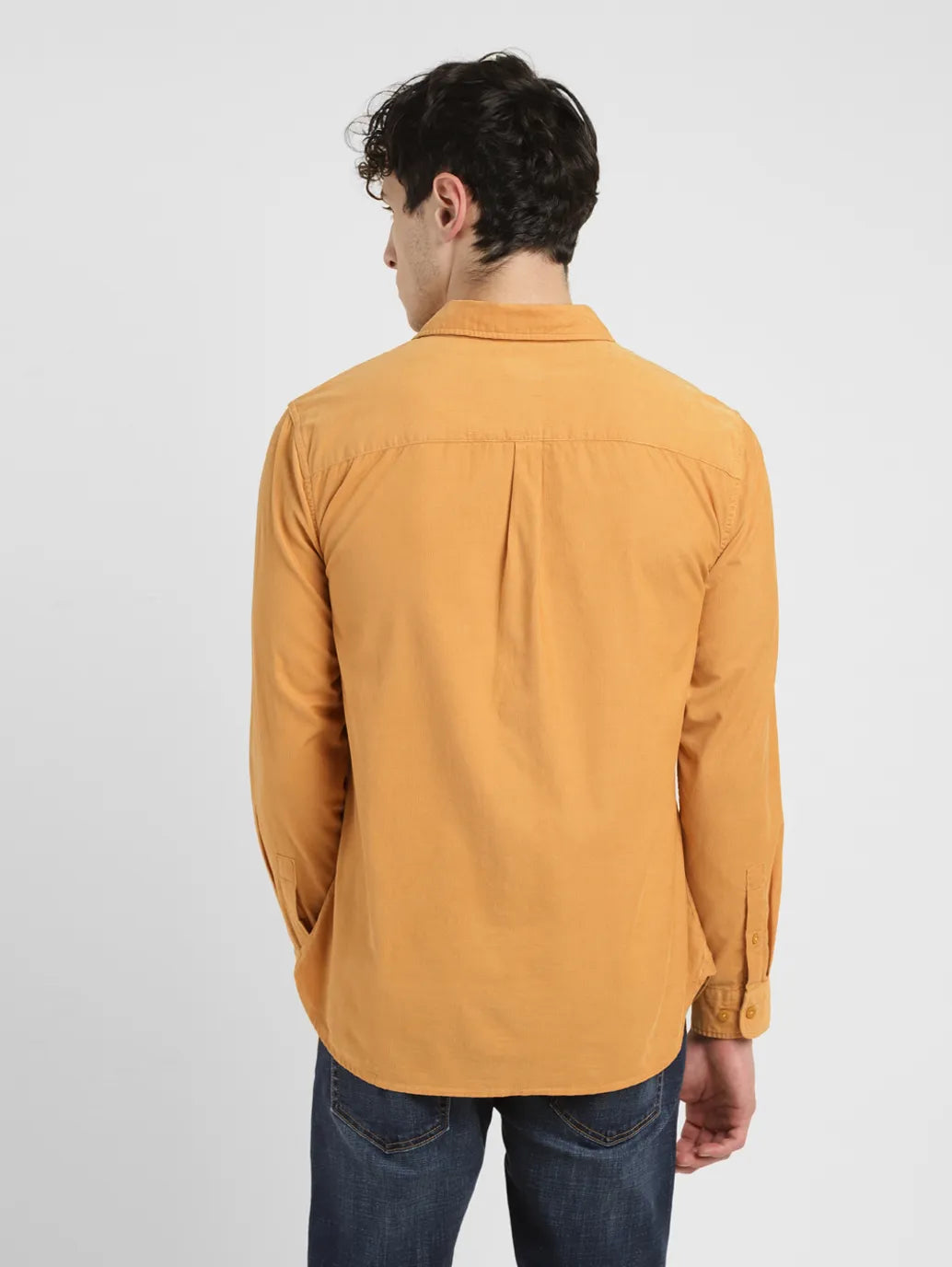 Men's Solid Slim Fit Corduroy Shirt - 0e511a04-d1c6-43b9-be9b-3698fccf7fc0 View