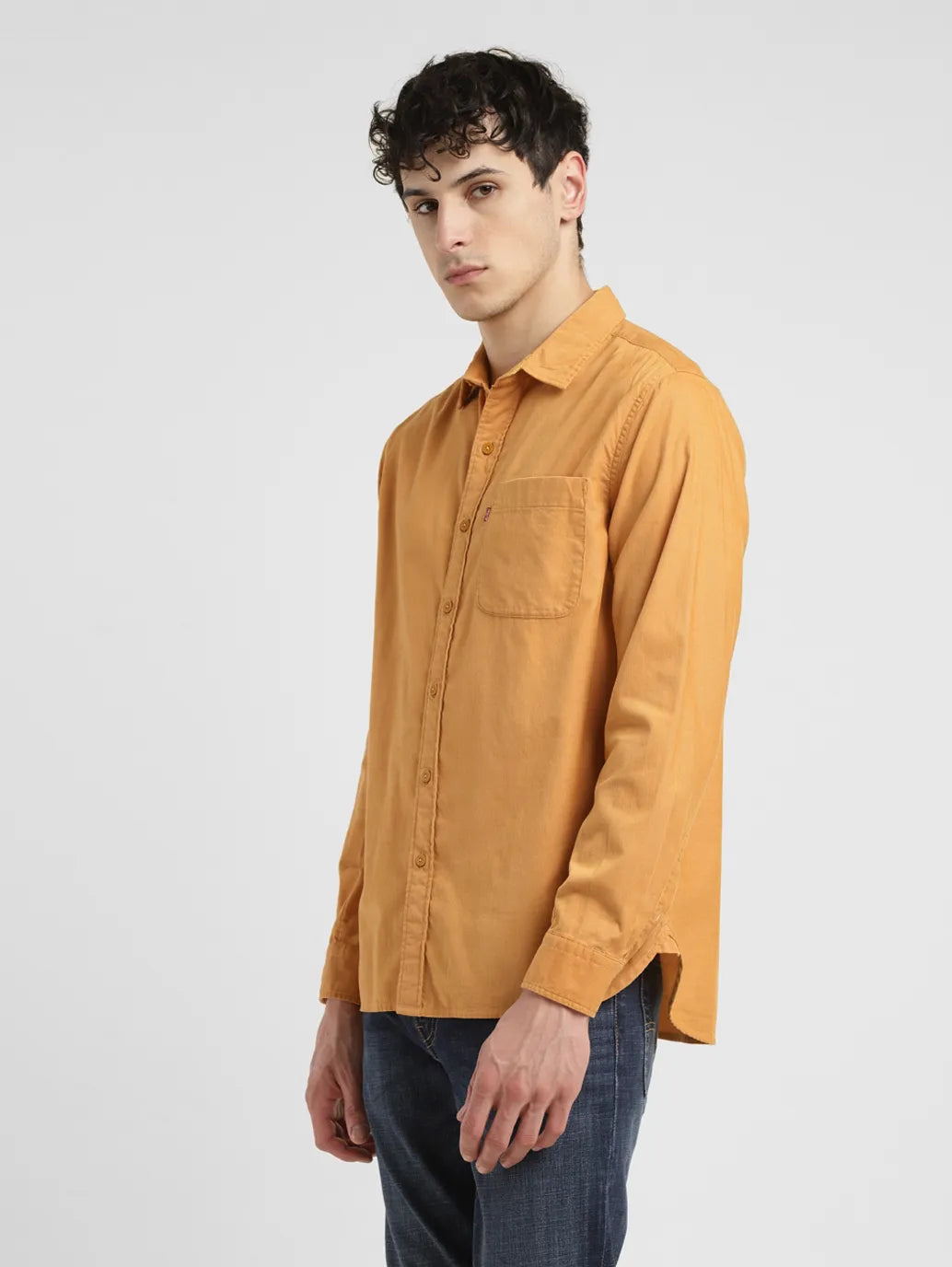 Men's Solid Slim Fit Corduroy Shirt - f68a451c-7111-4394-b8cd-fdb3a1c73411 View