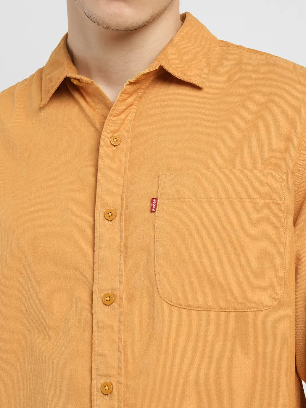 Men's Solid Slim Fit Corduroy Shirt - a3bb6fbf-e683-4a86-bb83-0df1c7534187 View