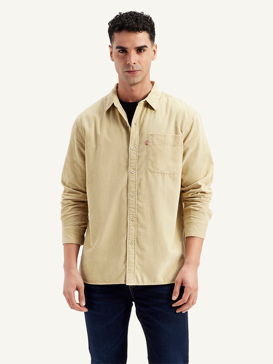 Men's Solid Slim Fit Shirt - Front View