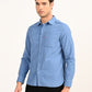 Men's Corduroy Solid Blue Slim Fit Shirt - side View