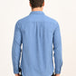 Men's Corduroy Solid Blue Slim Fit Shirt - back View