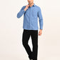 Men's Corduroy Solid Blue Slim Fit Shirt - 6 View