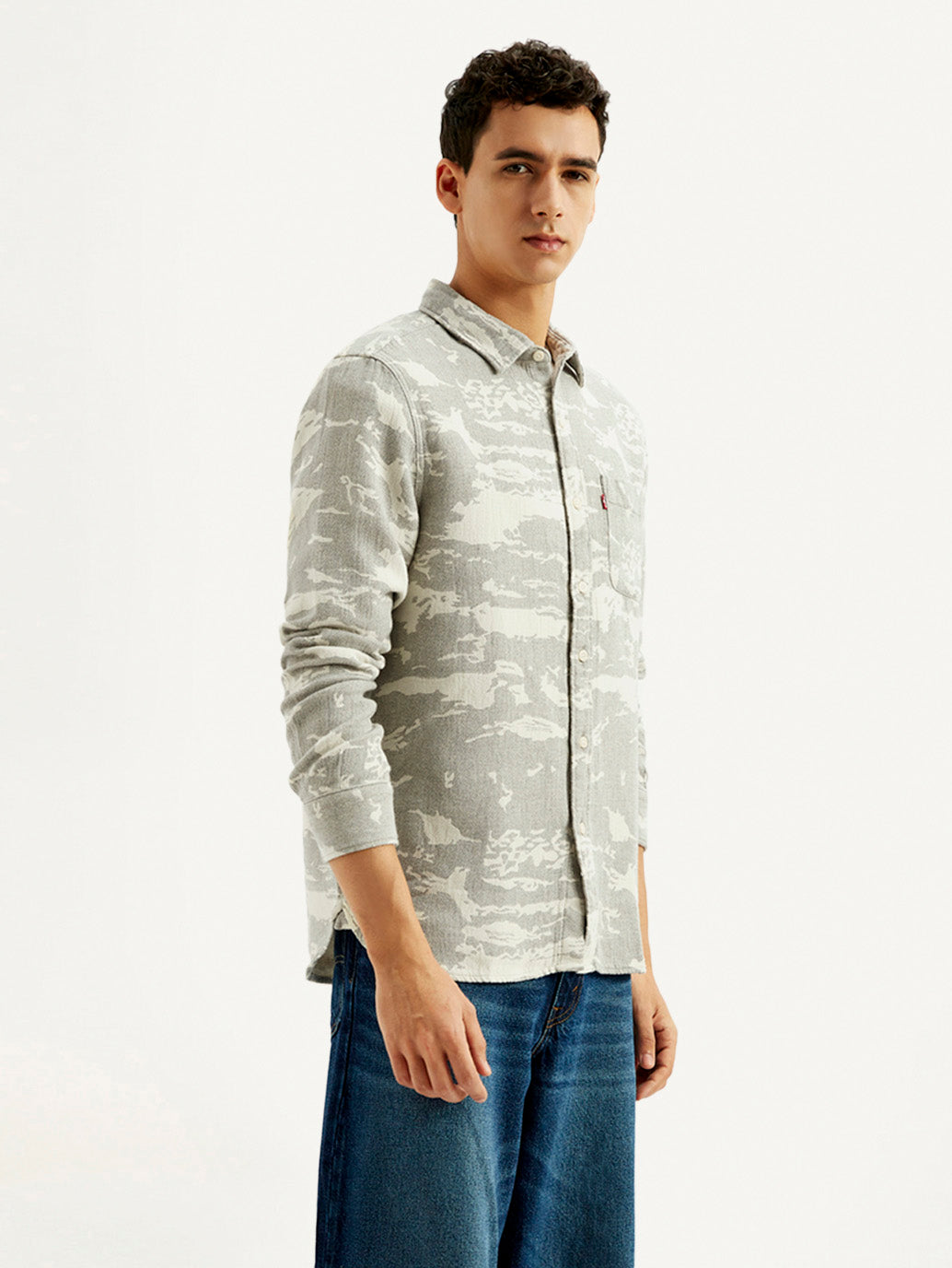 Men's Camo Slim Fit Shirt - Side View
