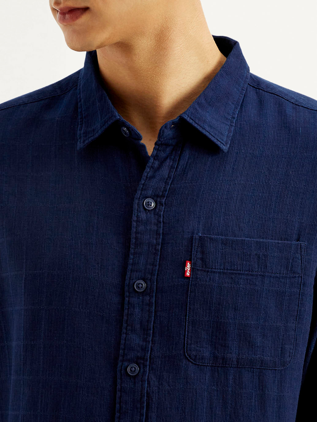 Men's Checkered Slim Fit Shirt - Detail View