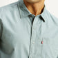 Men's Solid Light Blue Slim Fit Corduroy Shirt - Detail View