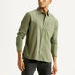 Men's Solid Olive Slim Fit Corduroy Shirt - Styleshot View