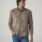 Men's Solid Slim Fit Corduroy Shirt - Styleshot View
