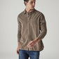 Men's Solid Slim Fit Corduroy Shirt - Styleshot View