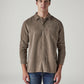 Men's Solid Slim Fit Corduroy Shirt - Front View