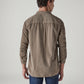 Men's Solid Slim Fit Corduroy Shirt - Back View