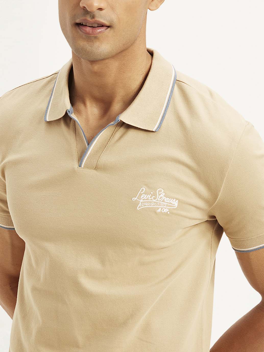 Men's Solid Slim Fit Polo T-shirt - a73ab991-23b4-49d6-b22d-2bf3aa2ae3c5 View