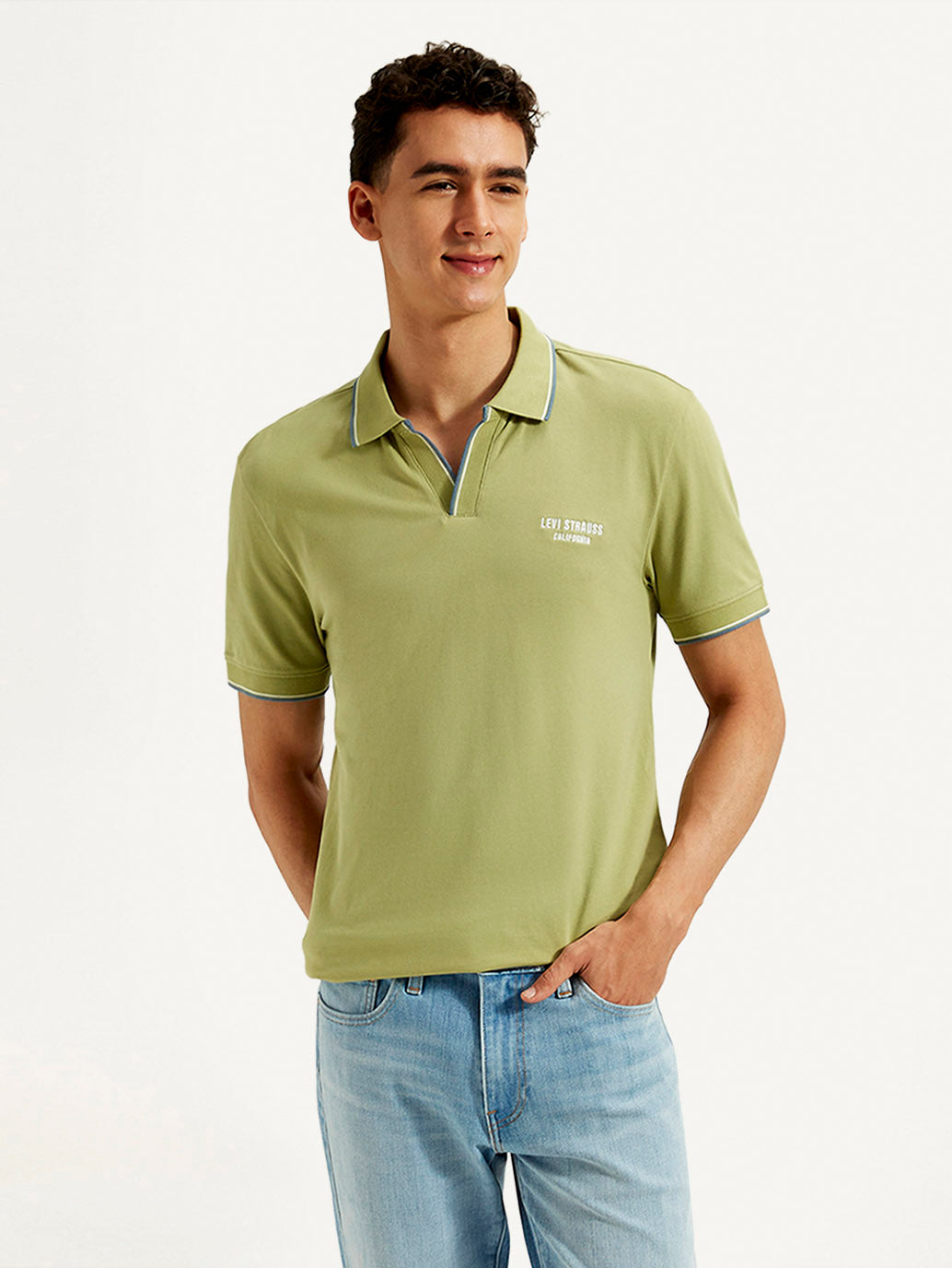 Men's Solid Slim Fit Polo T-shirt - Styleshot View