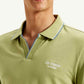 Men's Solid Slim Fit Polo T-shirt - Detail View