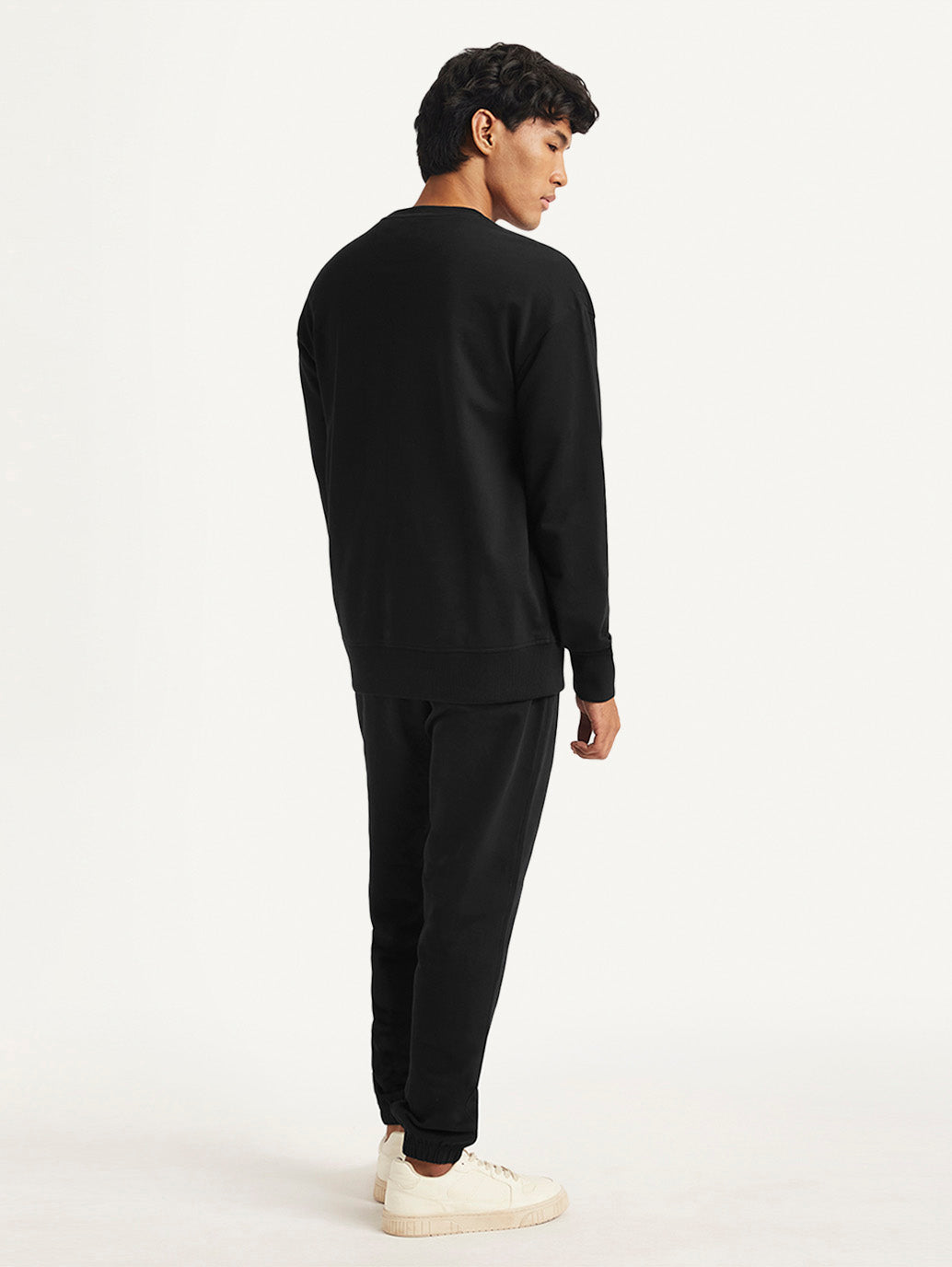 Men's Brand Logo Black Crew Neck Sweatshirt - 62d9e6bc-9b5c-47f6-91cc-84bc39031a39 View