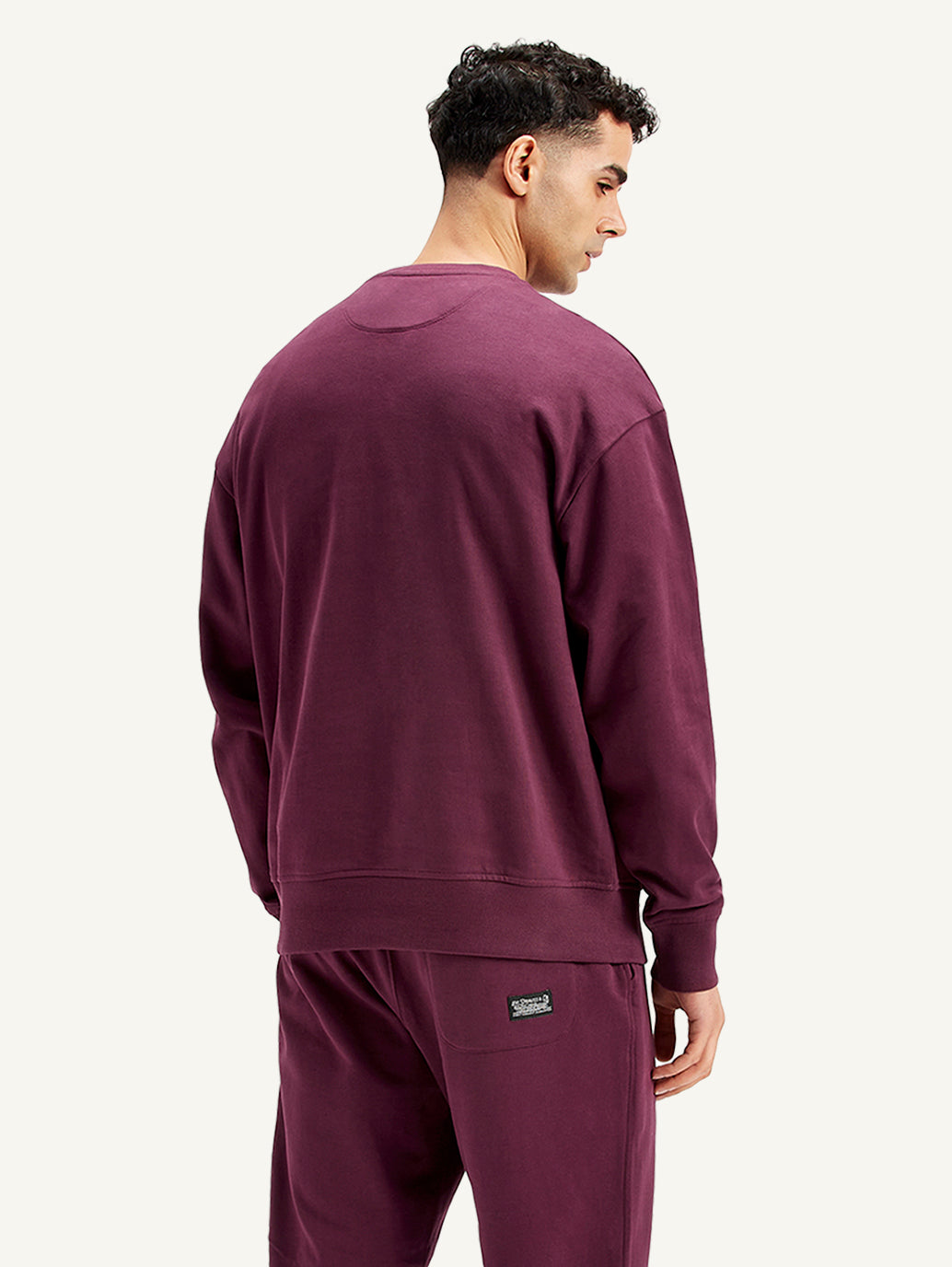 Men's Brand Logo Crew Neck Sweatshirt - Back View