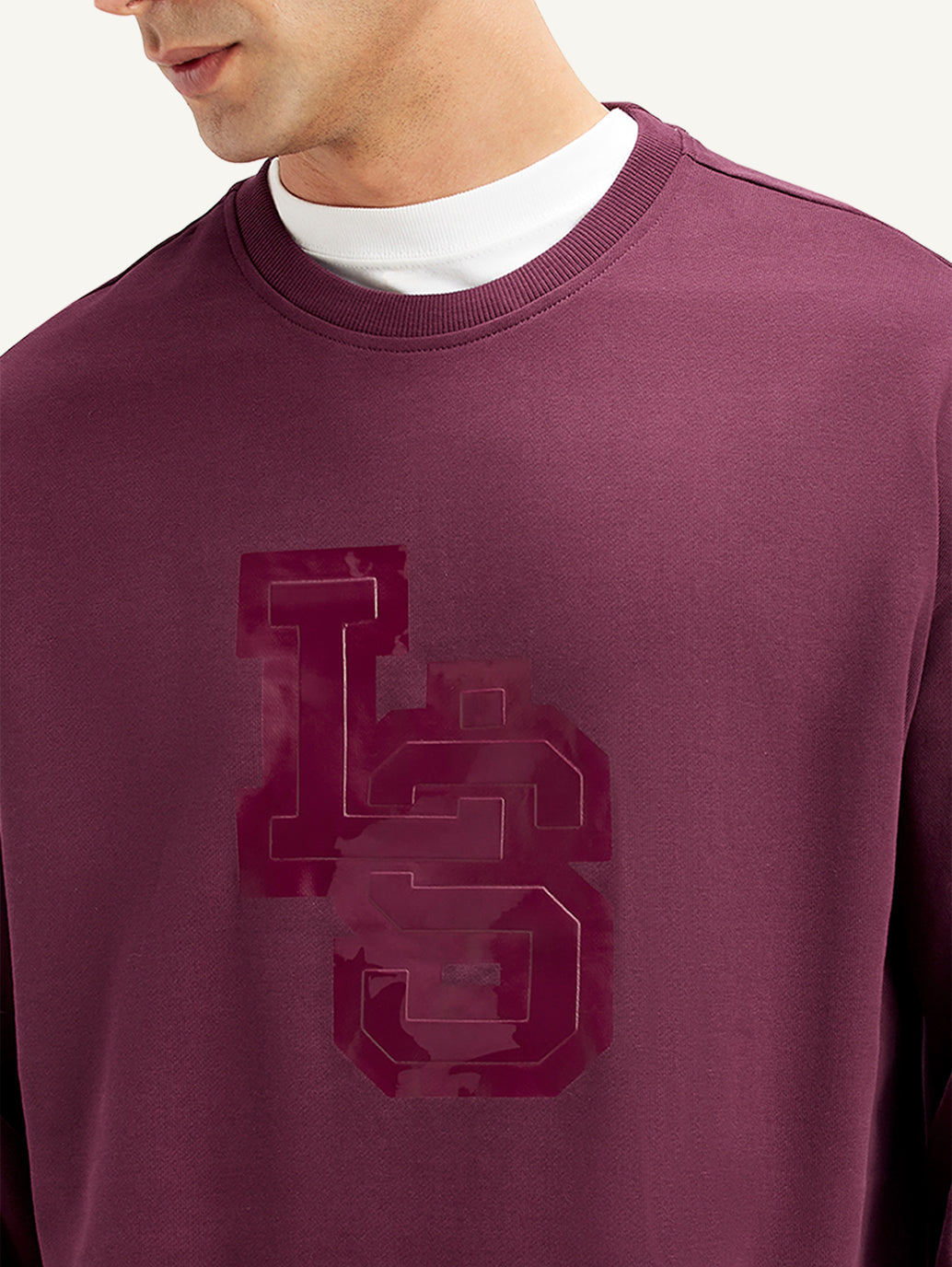 Men's Brand Logo Crew Neck Sweatshirt - Detail View