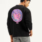 Men's Graphic Print Relaxed Fit Sweatshirt - Back View