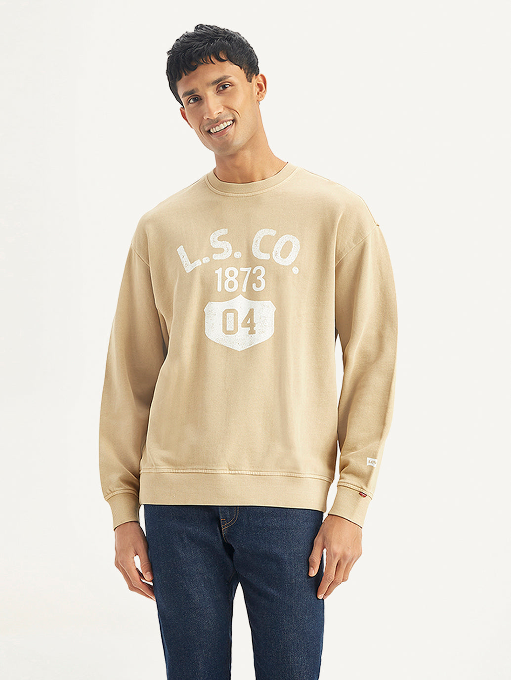 Men's Graphic Print Relaxed Fit Sweatshirt - Front View