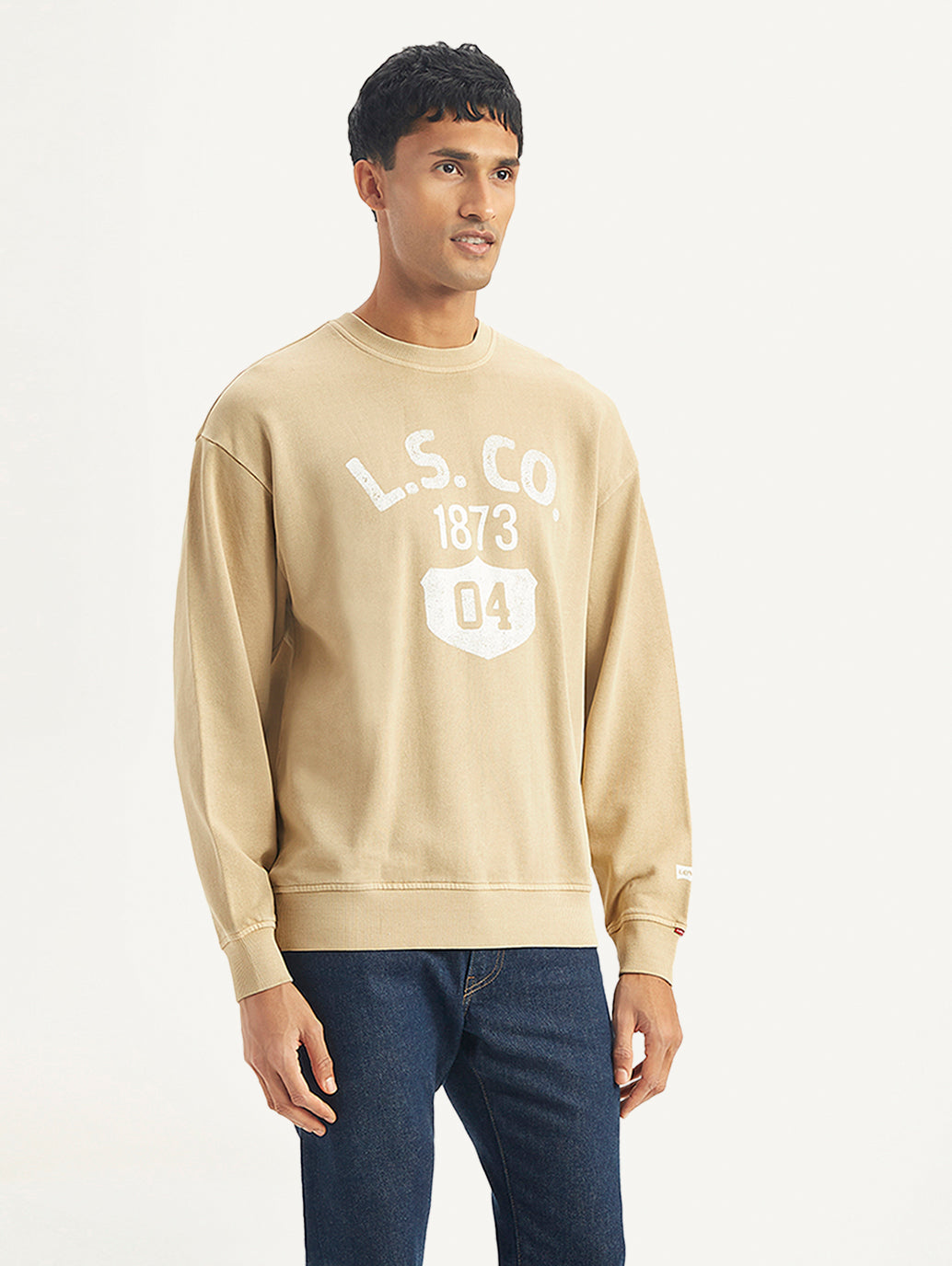 Men's Graphic Print Relaxed Fit Sweatshirt - Side View