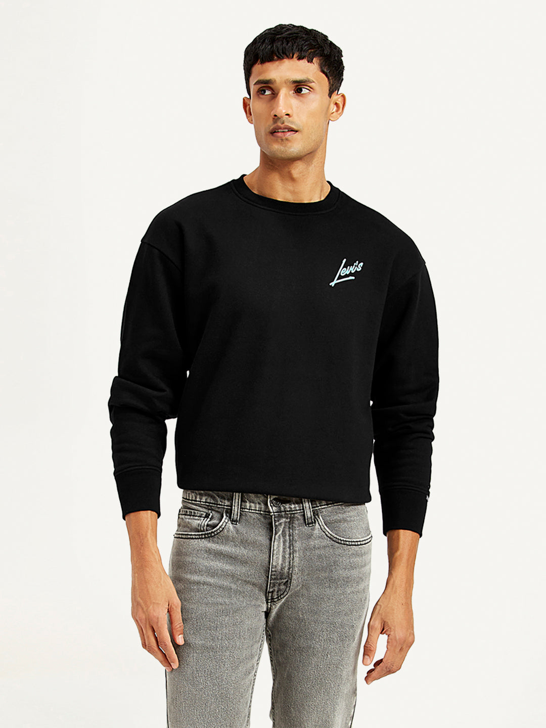 Men's Graphic Print Relaxed Fit Sweatshirt - Front View