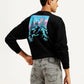 Men's Graphic Print Relaxed Fit Sweatshirt - Back View