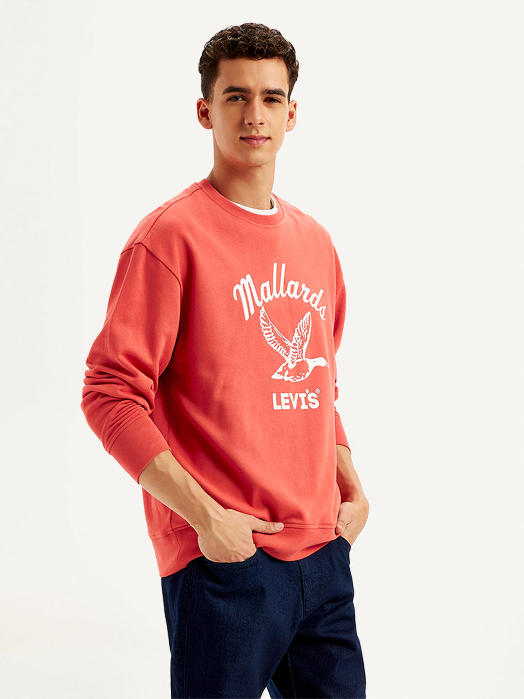 Men's Graphic Print Regular Fit Sweatshirt - Side View