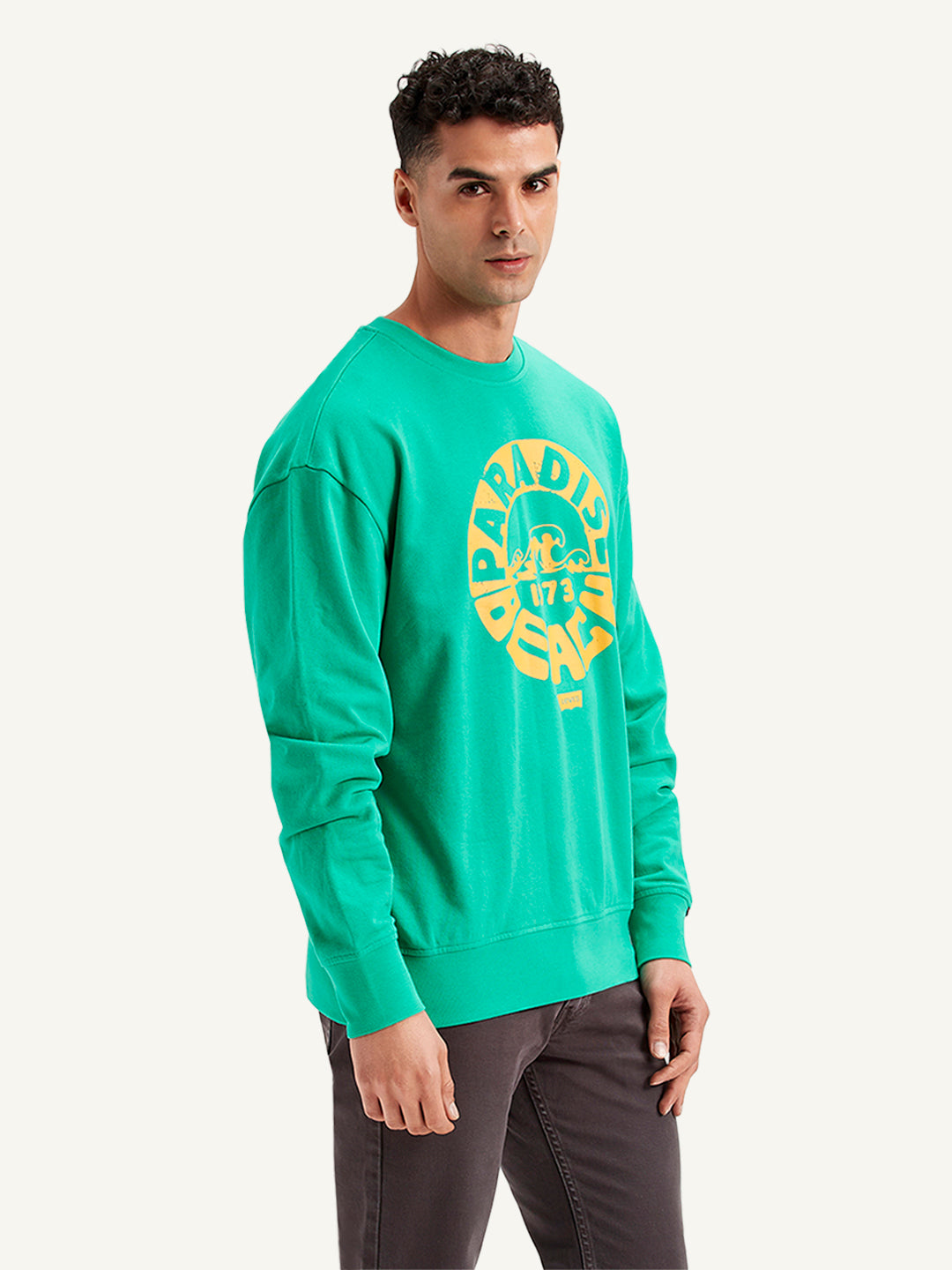 Men's Graphic Print Regular Fit Sweatshirt - Side View