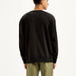 Men's Brand Logo Black Crew Neck Sweatshirt - Back View