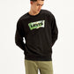 Men's Brand Logo Black Crew Neck Sweatshirt - Styleshot View