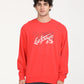 Men's Solid Red Crew Neck Sweatshirt - Front View