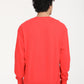 Men's Solid Red Crew Neck Sweatshirt - Back View