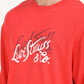 Men's Solid Red Crew Neck Sweatshirt - deatil View