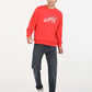 Men's Solid Red Crew Neck Sweatshirt - style View